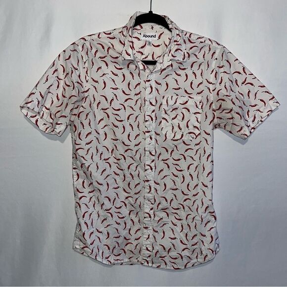 Abound Men's Red Hot Chili Peppers Short Sleeve Button Down Shirt - Picture 2 of 10